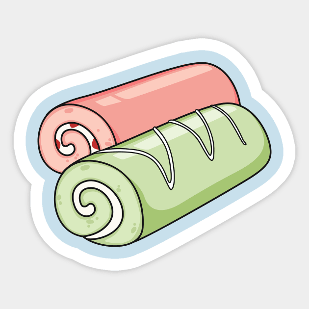 Swiss roll / roll cake cartoon illustration Sticker by Miss Cartoon